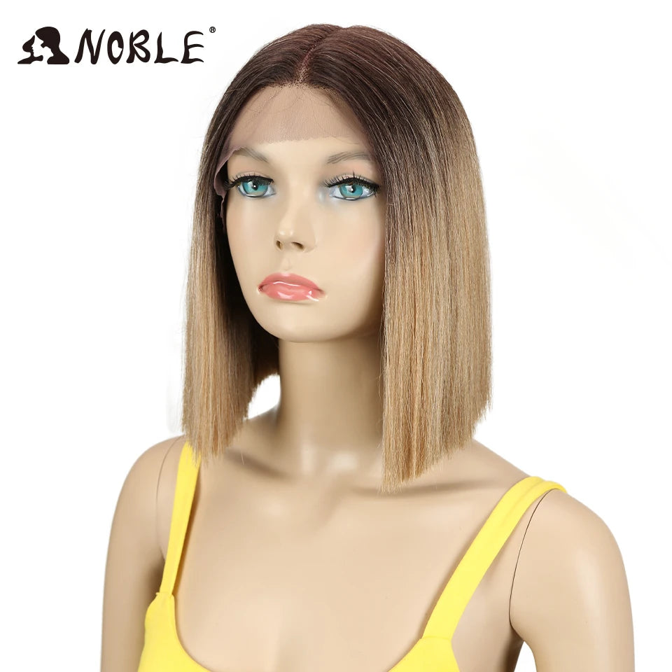 HAIR WIG ~ Noble Hair Lace Wig 10 Inch 1B Color Short Straight Wigs ~ Synthetic
