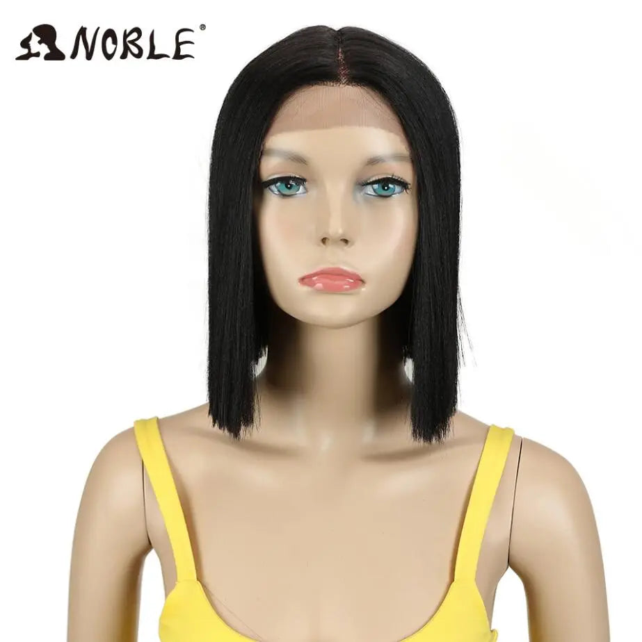HAIR WIG ~ Noble Hair Lace Wig 10 Inch 1B Color Short Straight Wigs ~ Synthetic