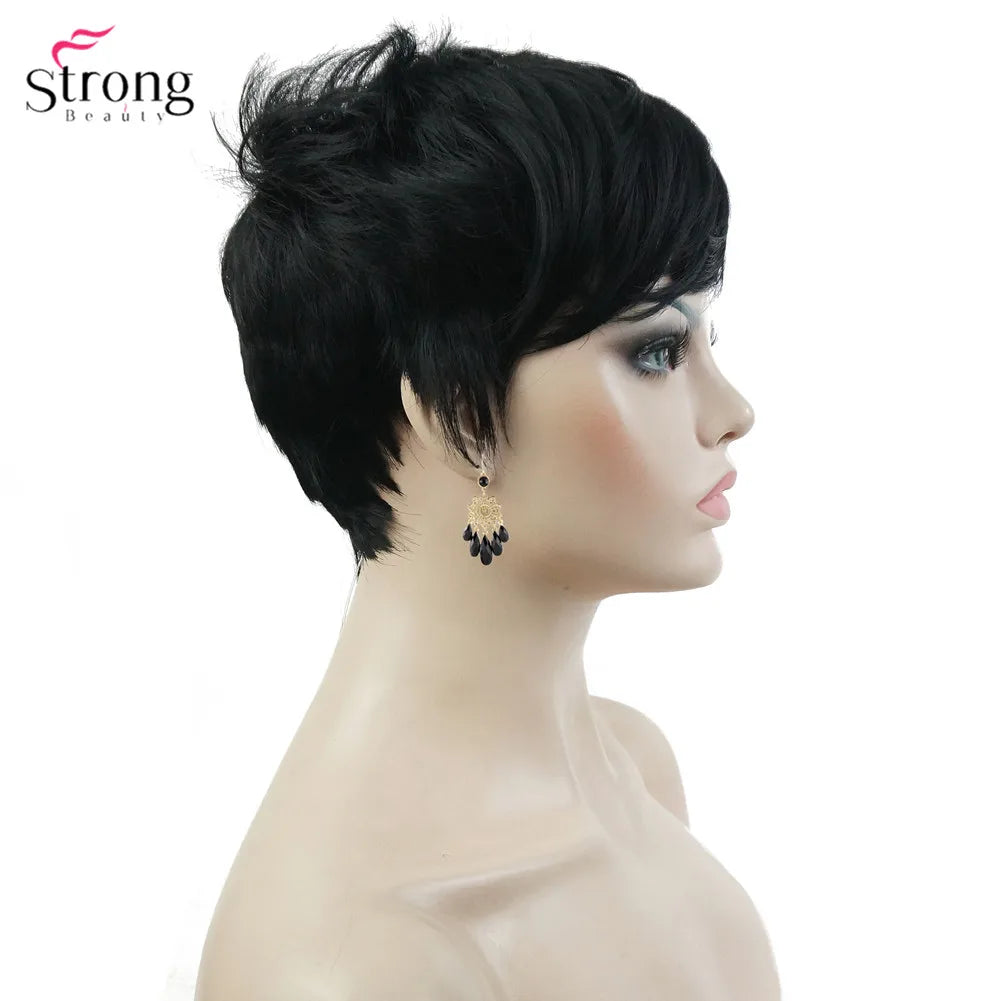 HAIR WIG ~ STRONGBEAUTY SHORT WIG PIXIE CUT ~ SYNTHETIC CAPLESS WIGS NATURAL