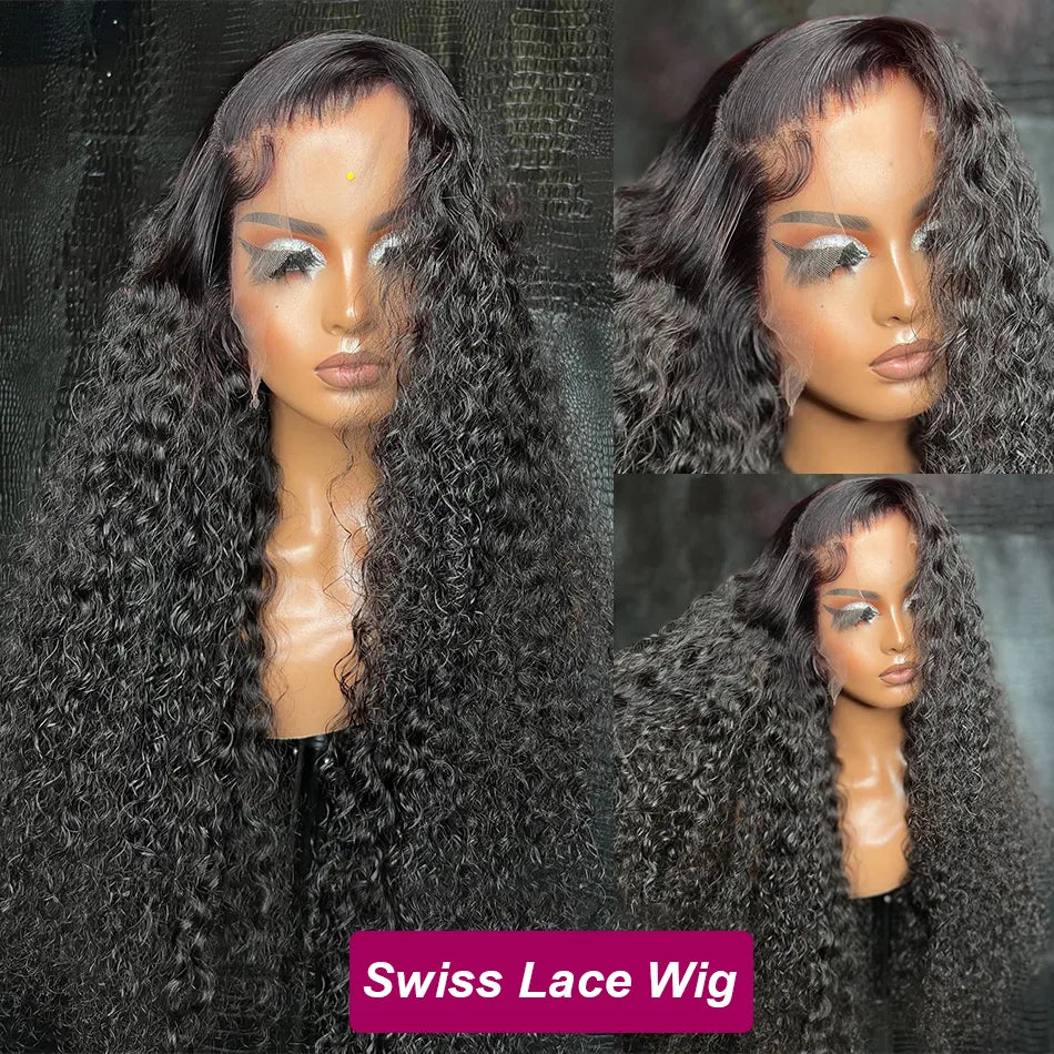 HAIR WIG ~ GLUELESS 30-40 INCH DEEP WAVE FRONTAL WIG HD LACE WIG 13X6 HUMAN HAIR 13X4 CURLY LACE FRONT HUMAN HAIR WIGS 250% DENSITY