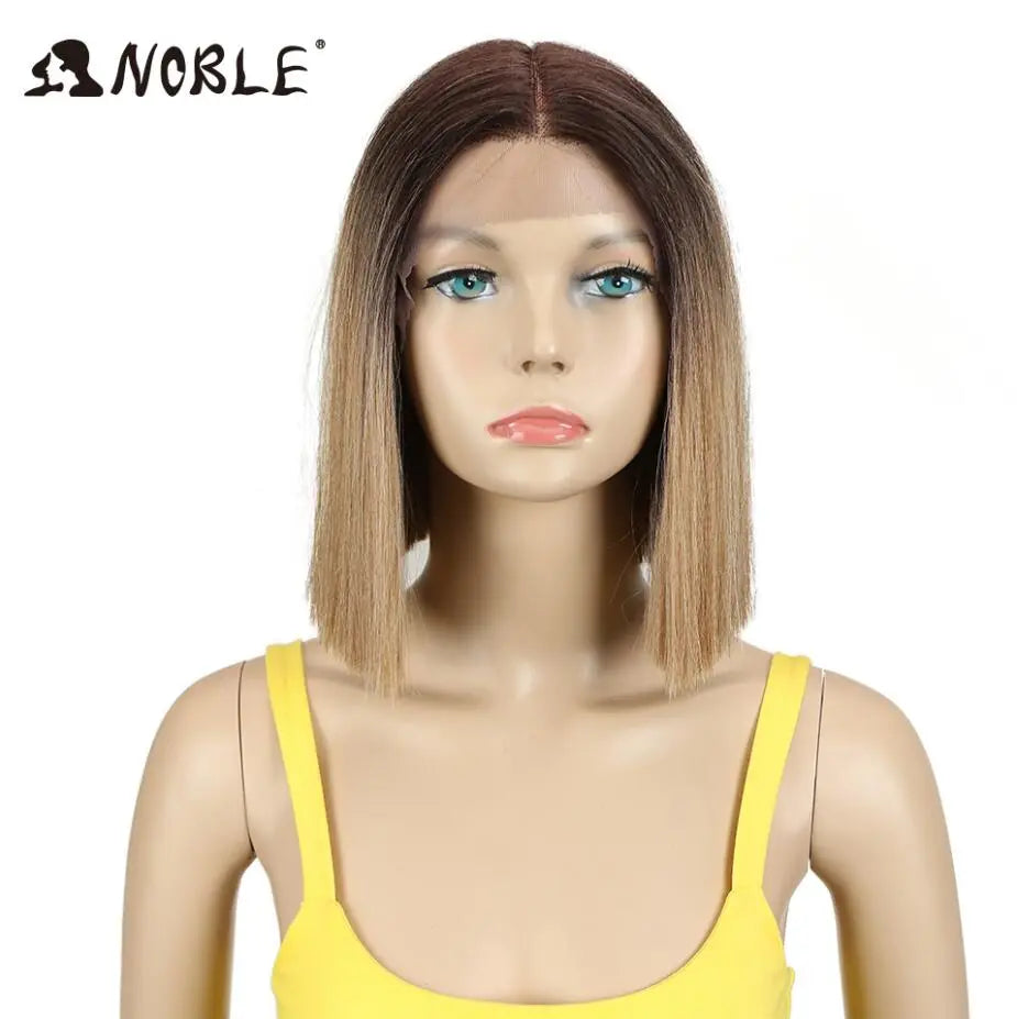 HAIR WIG ~ Noble Hair Lace Wig 10 Inch 1B Color Short Straight Wigs ~ Synthetic