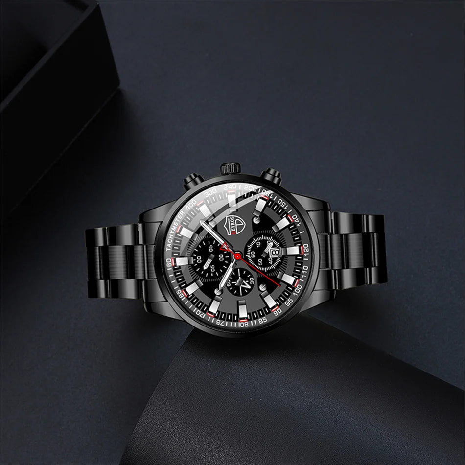 WATCH ~ FASHION MENS SPORTS WATCH ~ STAINLESS STEEL QUARTZ WRIST WATCH