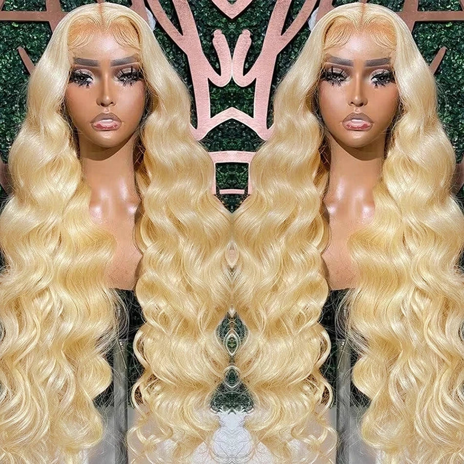 HAIR WIG ~ GLUELESS 280% DENSITY BODY WAVE WIGS 13X6 HD LACE FRONTAL WIGS HONEY BLONDE REMY 13X4 LACE WIG HUMAN HAIR ~ 230% DENSITY