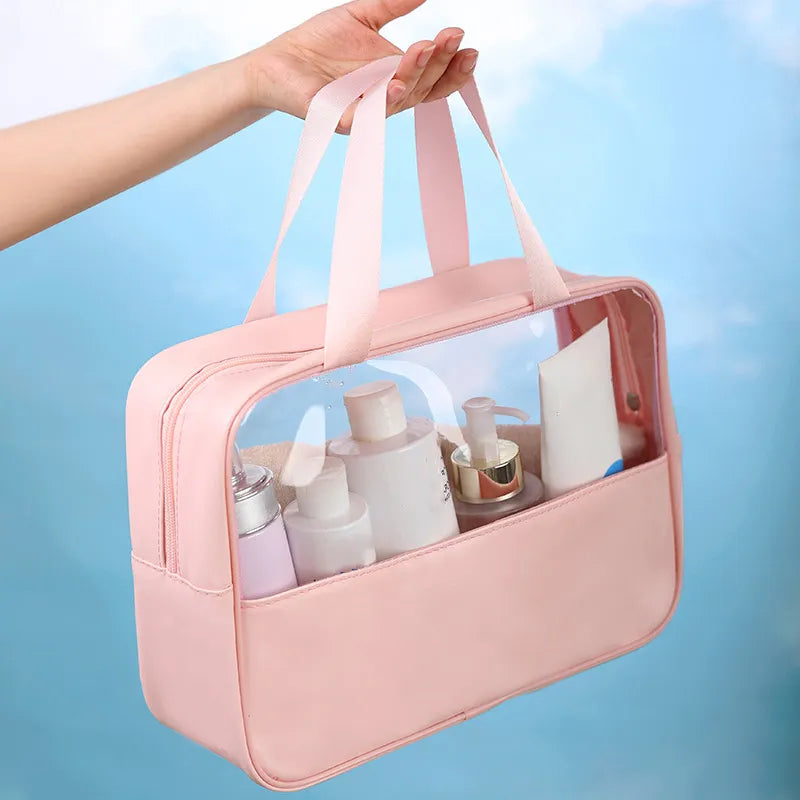 ORGANIZER ~ MAKEUP ORGANIZER STORAGE COSMETIC BAG ~ LARGE TOILET KIT TRAVEL CLEAR WASH BAG