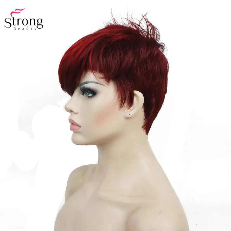 HAIR WIG  ~ STRONGBEAUTY SHORT WIG PIXIE CUT ~ SYNTHETIC CAPLESS WIGS NATURAL