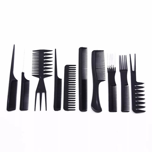 HAIR ACCESSORIES ~ 10 PCS/SET PROFESSIONAL HAIR BRUSH COMB ~ HAIR CARE STYLING TOOLS