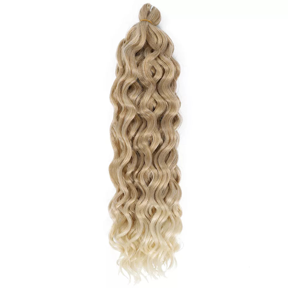 OCEAN WAVE BRAIDING HAIR EXTENSIONS SYNTHETIC HAIR OMBRE CURLY ~ 1PC