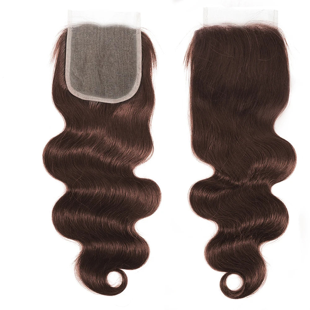 HAIR BUNDLES ~ COLORED BUNDLES WITH HD LACE CLOSURE BODY WAVE BRAZILIAN HUMAN HAIR #4