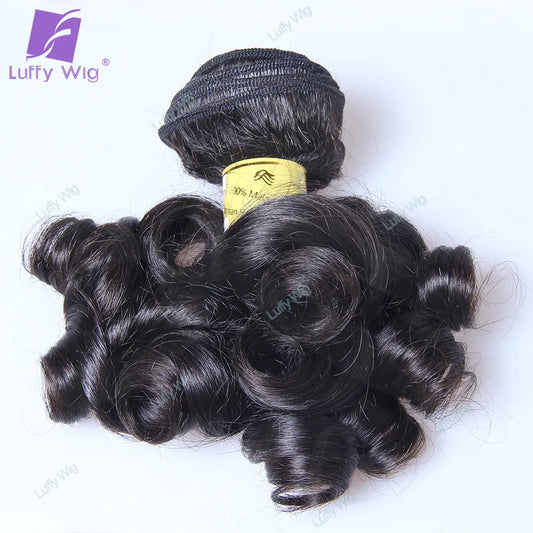 HAIR BUNDLES ~ DOUBLE DRAWN HAIR BUNDLES BRAZILIAN REMY HAIR BOUNCY CURLY WEAVE WEFT HUMAN HAIR EXTENSIONS NATURAL COLOR