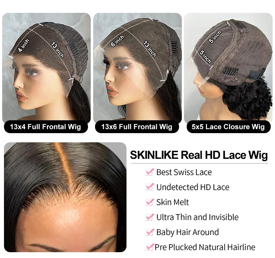 HAIR WIG ~ HD LACE FRONTAL WIG HUMAN HAIR PRE PLUCKED BODY WAVE ~ LACE FRONT HUMAN HAIR WIGS ~ 250% DENSITY