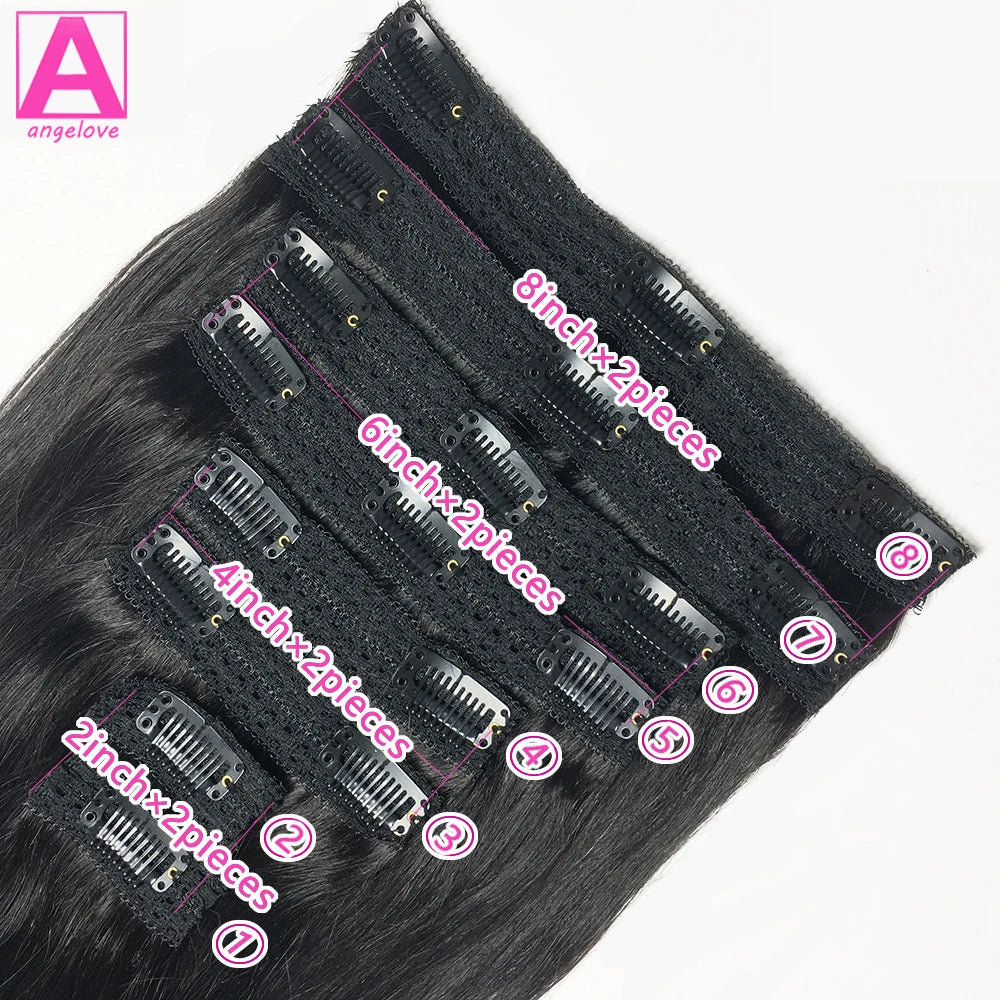 HAIR EXTENSIONS ~ STRAIGHT CLIP IN HAIR EXTENSION HUMAN HAIR ~ BRAZILIAN CLIP HAIR EXTENSION