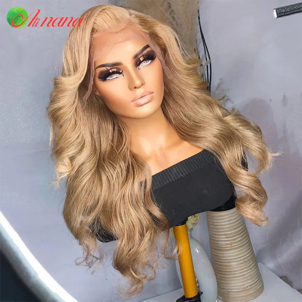 HAIR WIG ~ GLUELESS WEAR GO 13X4 LACE FRONTAL WIG BODY WAVE HUMAN HAIR 5X5 LACE CLOSURE WIG ~ ASHE BLONDE