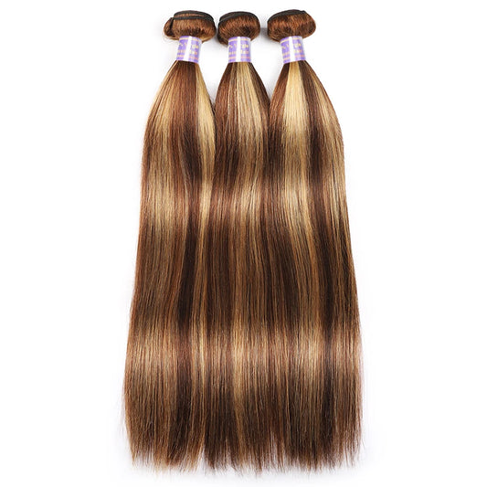 HAIR BUNDLES ~ REMY HIGHLIGHT BUNDLES WITH FRONTAL BONE STRAIGHT BUNDLES WITH 13X4 LACE FRONTAL OMBRE HONEY BLONDE BUNDLES WITH CLOSURE