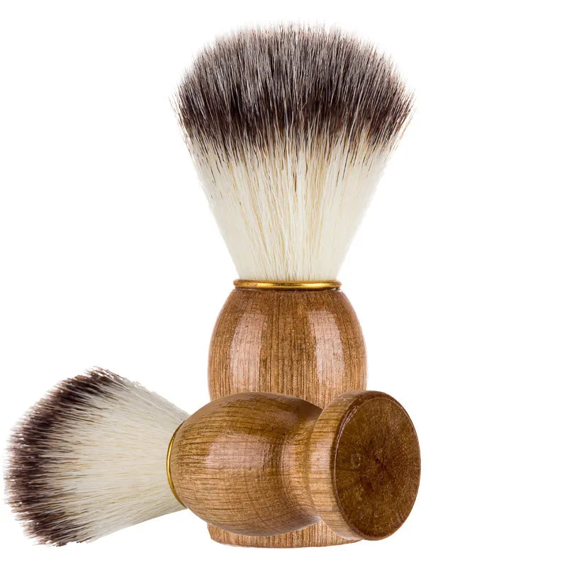 AA HAIR ACCESSORIES ~ NATURAL COLOR SHAVING BRUSH ~ FACIAL BEARD CLEANING BRUSH WITH WOOD HANDLE