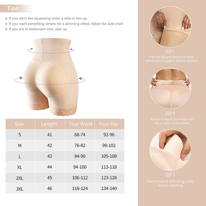 SHAPEWEAR ~ PADDED SEAMLESS BUTT HIP ENHANCER SHAPER SLIMMING UNDERWEAR