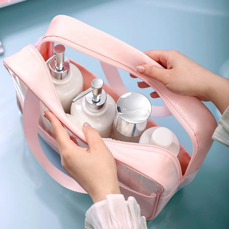 ORGANIZER ~ MAKEUP ORGANIZER STORAGE  COSMETIC BAG ~ LARGE TOILET KIT TRAVEL CLEAR WASH BAG