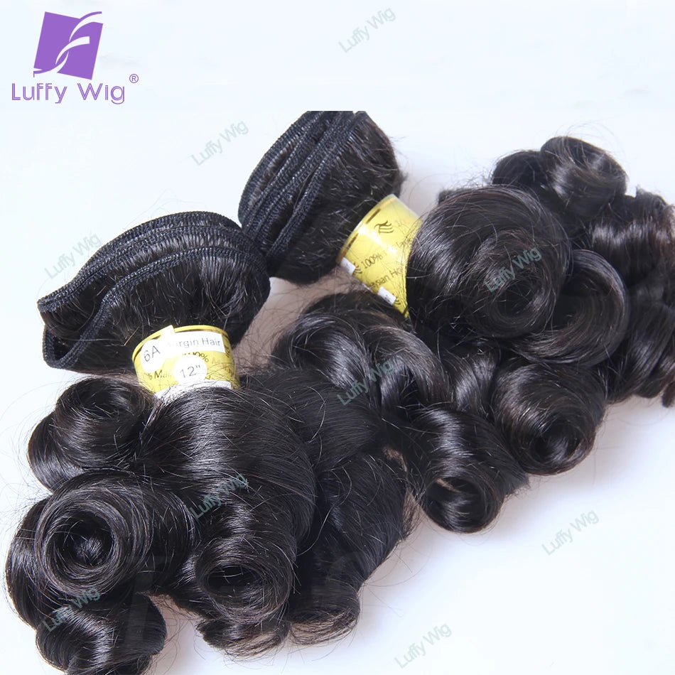 HAIR BUNDLES ~ DOUBLE DRAWN HAIR BUNDLES BRAZILIAN REMY HAIR BOUNCY CURLY WEAVE WEFT HUMAN HAIR EXTENSIONS #2